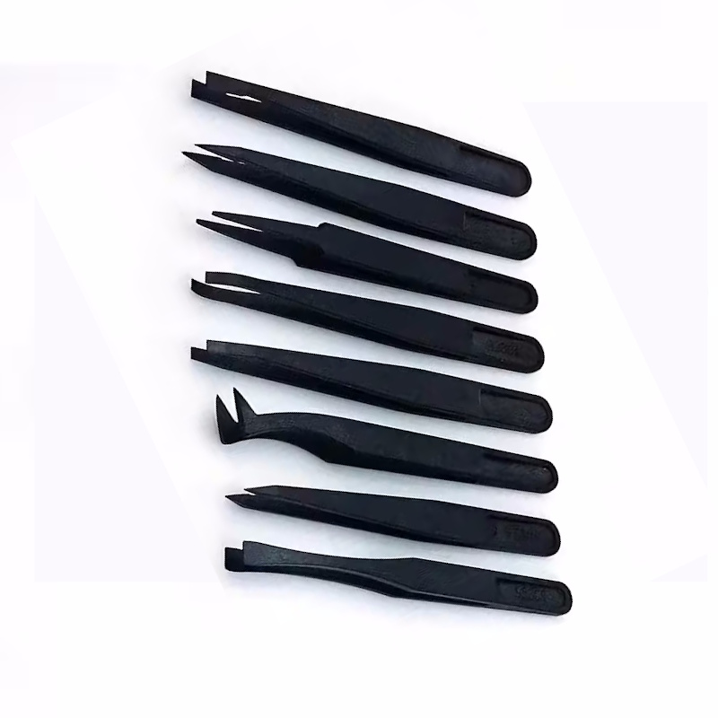 8x Anti-statische Kunststoff Pinzetten