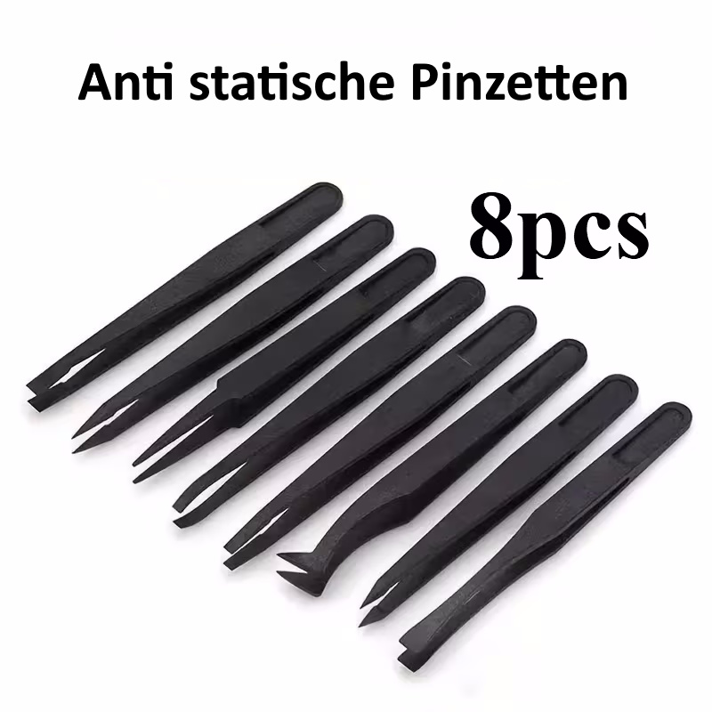 8x Anti-statische Kunststoff Pinzetten