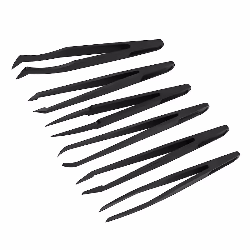 8x Anti-statische Kunststoff Pinzetten